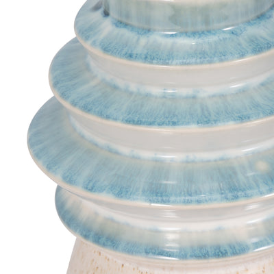 9 Fluted Top Vase Reactive Finish, Multi