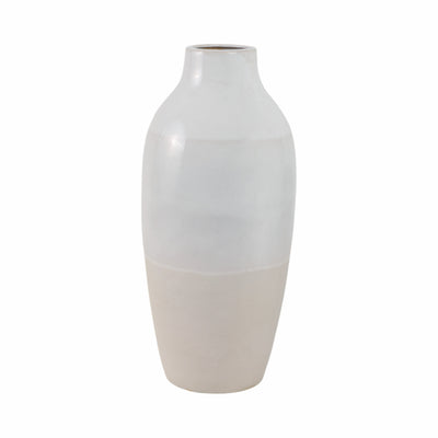 CLAY, 19 2-TONE REACTIVE VASE, IVORY