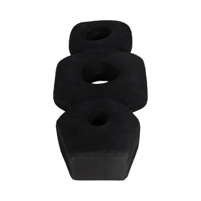 15 Textured Open Cut-out Totem Object, Black