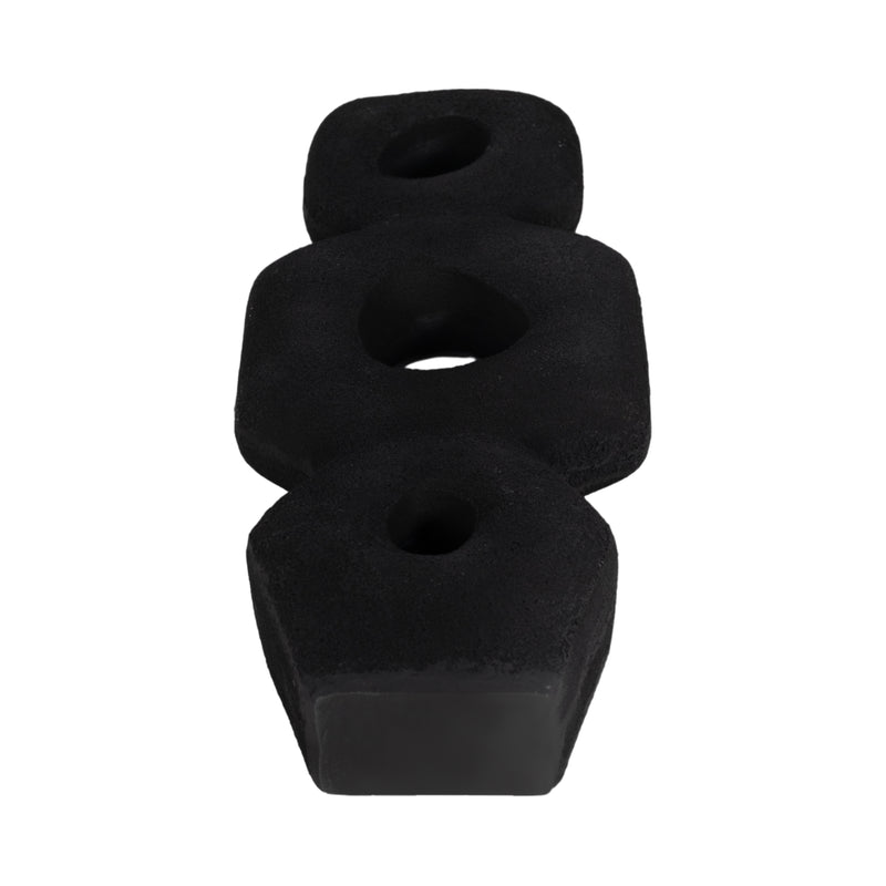 15 Textured Open Cut-out Totem Object, Black