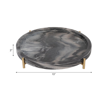 13 Oxford Small Marble Tray, Gray