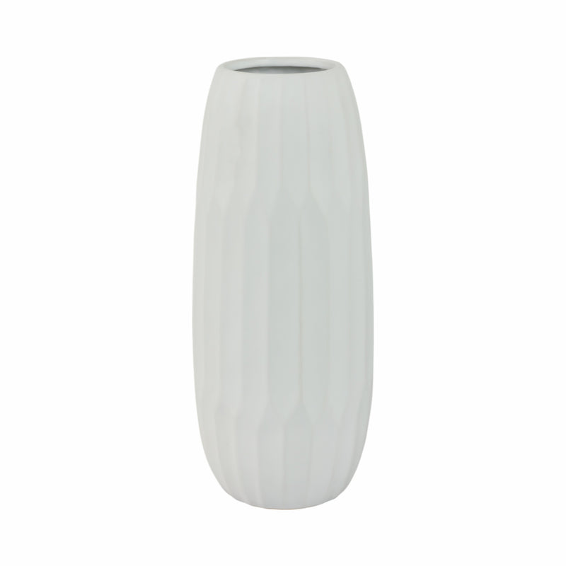 CERAMIC 14 VASE , WHITE