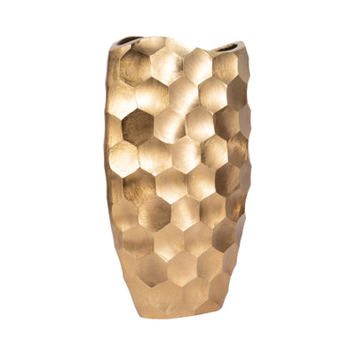 METAL, 24  HONEYCOMB VASE, GOLD