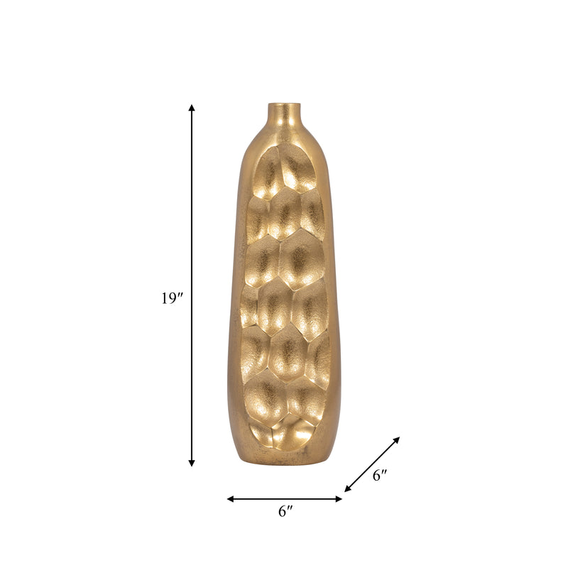 METAL, 19 CUT-OUT VASE, GOLD