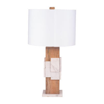 Marble, 18h Table Lamp, White