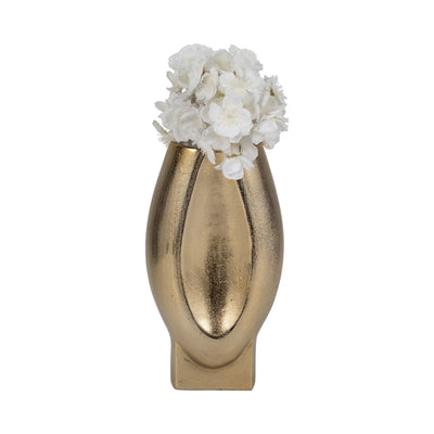 12 Nadia Metal Oval Vase, Gold