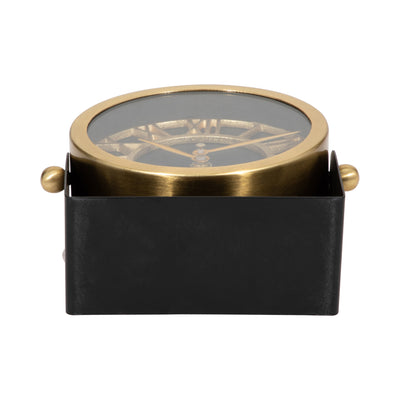 METAL TABLE CLOCK 6''  GOLD BLACK