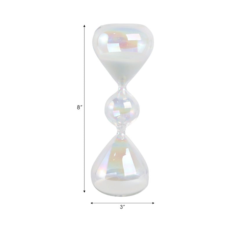 8x3 Glass 10min Bubble Sandtimer, Iridescent