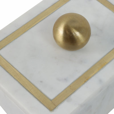 Marble, 7X5 Rectangular Box - Knob, White