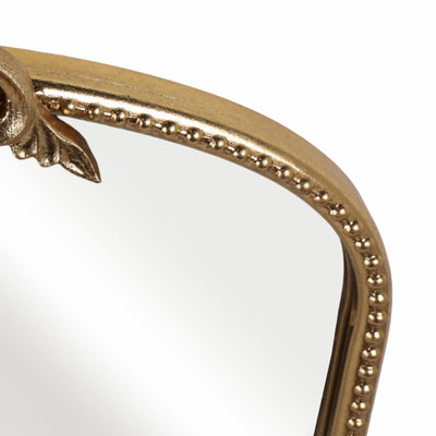 36 Fleur Applique Arch Mirror, Gold Wb