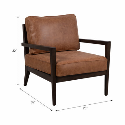 32 Sanders Suede Wood Accent Chair, Brown