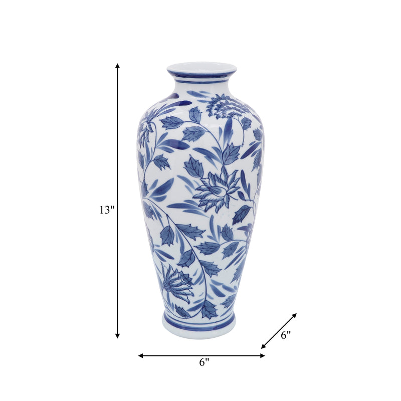 CER, 13H CHINOISERIE VASE, BLUE/WHITE