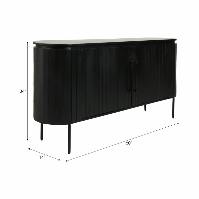 60x31 Ribbed Cabinet, Black