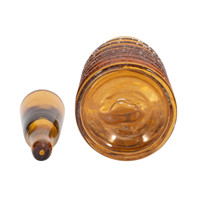 14 Clarimond Ridged Amber Glass Bottle