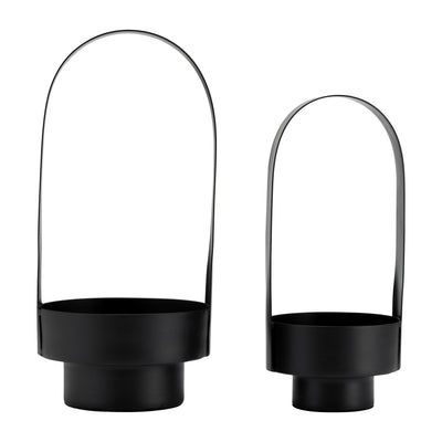 S/2 14/17, METAL LANTERN, BLACK