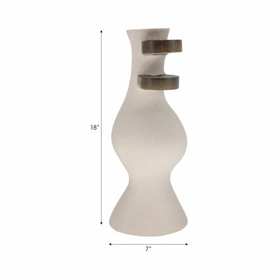 Ecomix, 18 Abstract Vase, Ivory