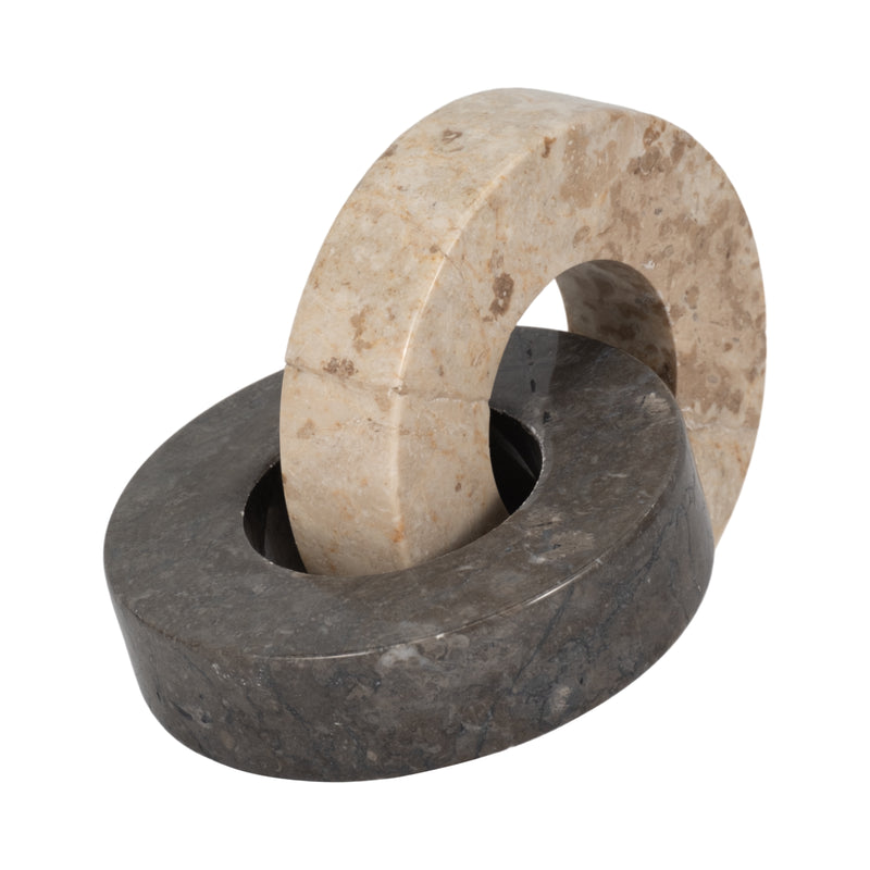 Marble, 9 2-circle Links, 2-tone