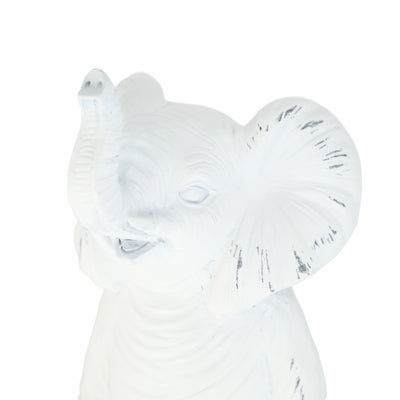 RESIN, S/3 6 STONE LOOK YOGA ELEPHANT, WHITE