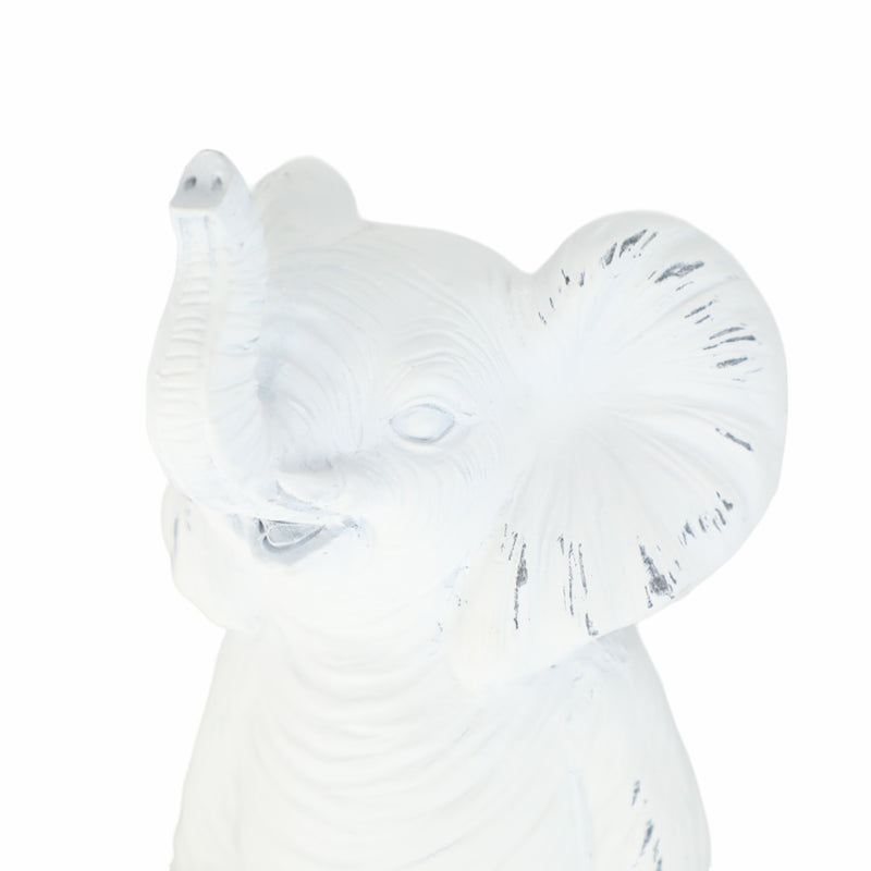 RESIN, S/3 6 STONE LOOK YOGA ELEPHANT, WHITE