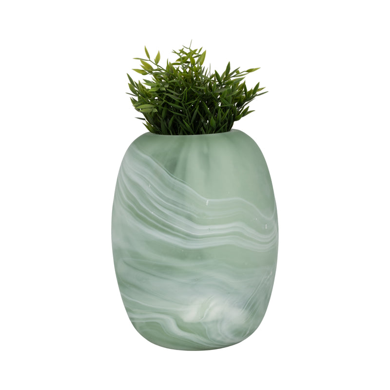 12 Garbo Medium Green Glass Vase