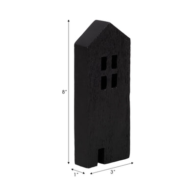 8 Wood House Decor, Black