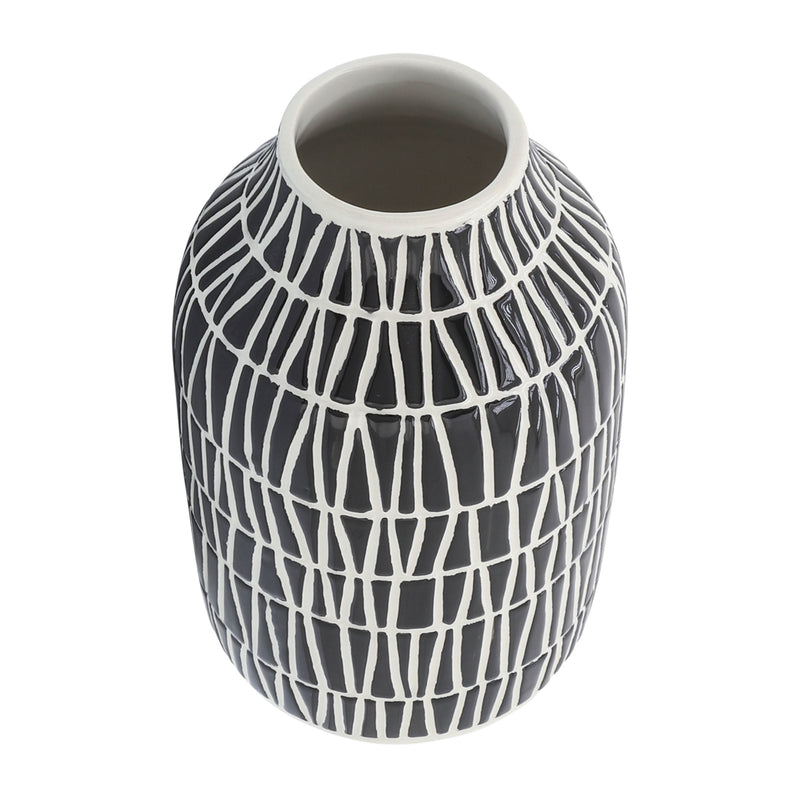 CER, 7 TRIBAL VASE, BLACK