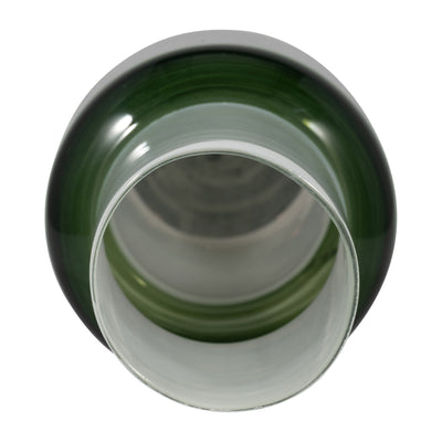 GLASS, 19 MODERN CYLINDER VASE, WHITE/GREEN