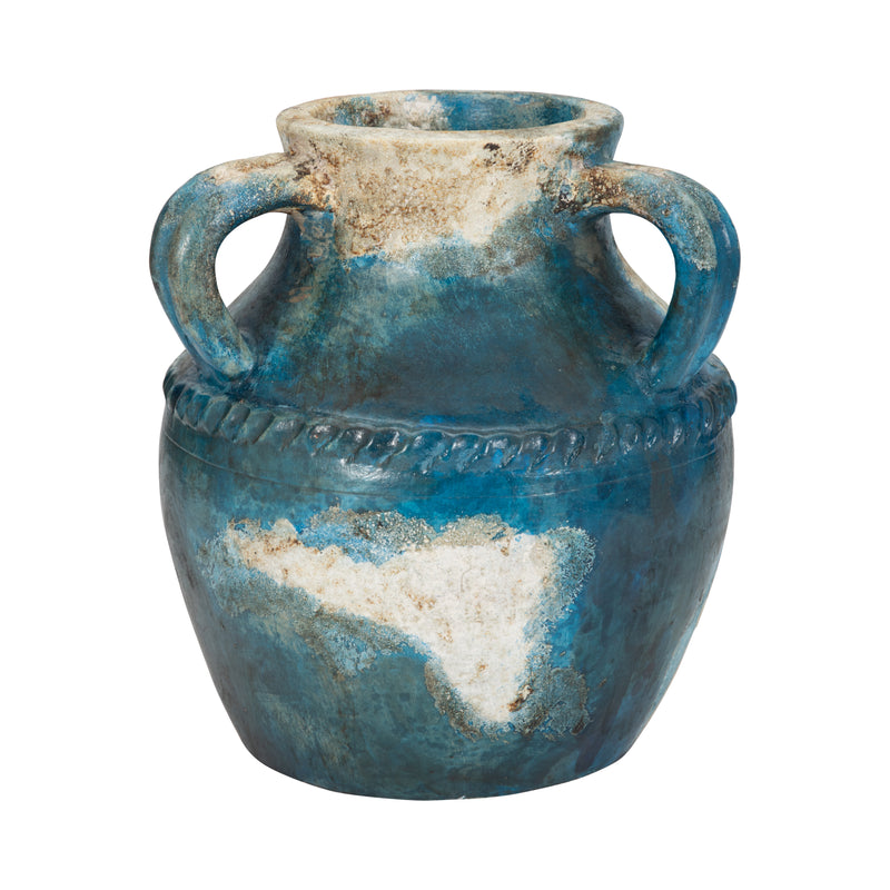 Terracotta, 10 Triple Handle Jug, Blue/ivory