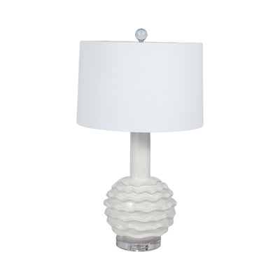 27 Ruffles Table Lamp Crystal Base, White