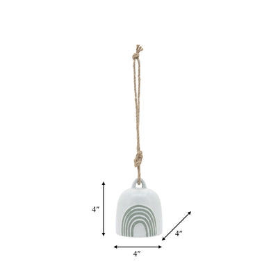 Cer, 4 Hanging Bell Rainbow, White/Green