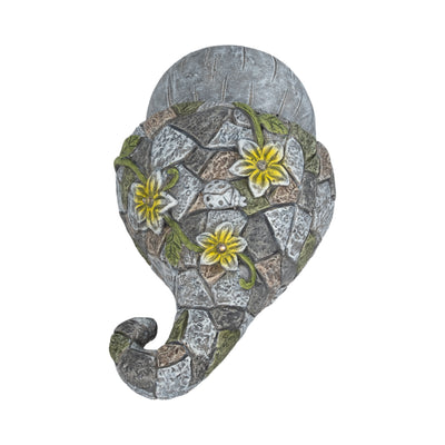 14 Mushroom Statue With Solar Flowers, Grey Multi