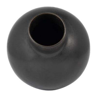 CER, 11H BUBBLE VASE, BLACK VOLCANIC