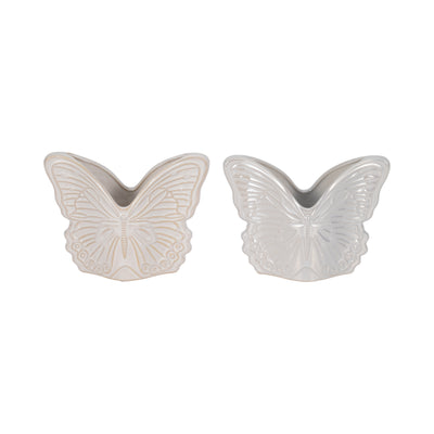 7 Iridescent Butterfly Planter, Ivory