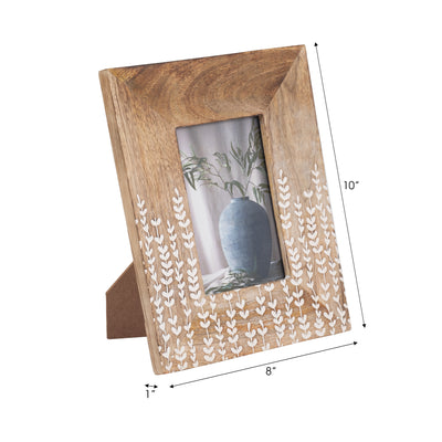 WOOD, 4X6 VINES PHOTO FRAME, NATURAL/WHITE