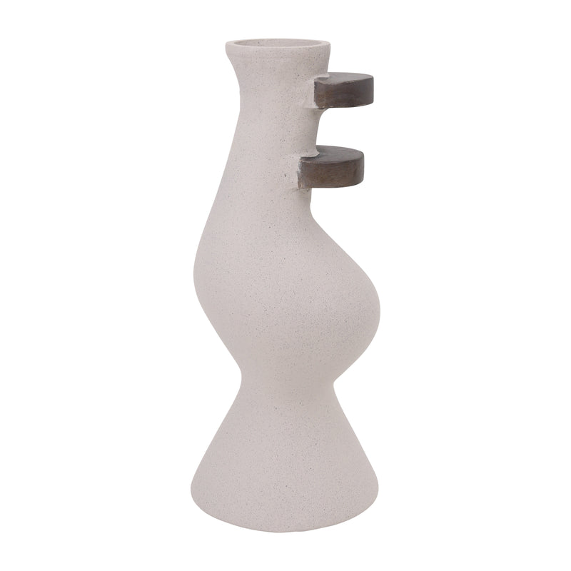 Ecomix, 18 Abstract Vase, Ivory