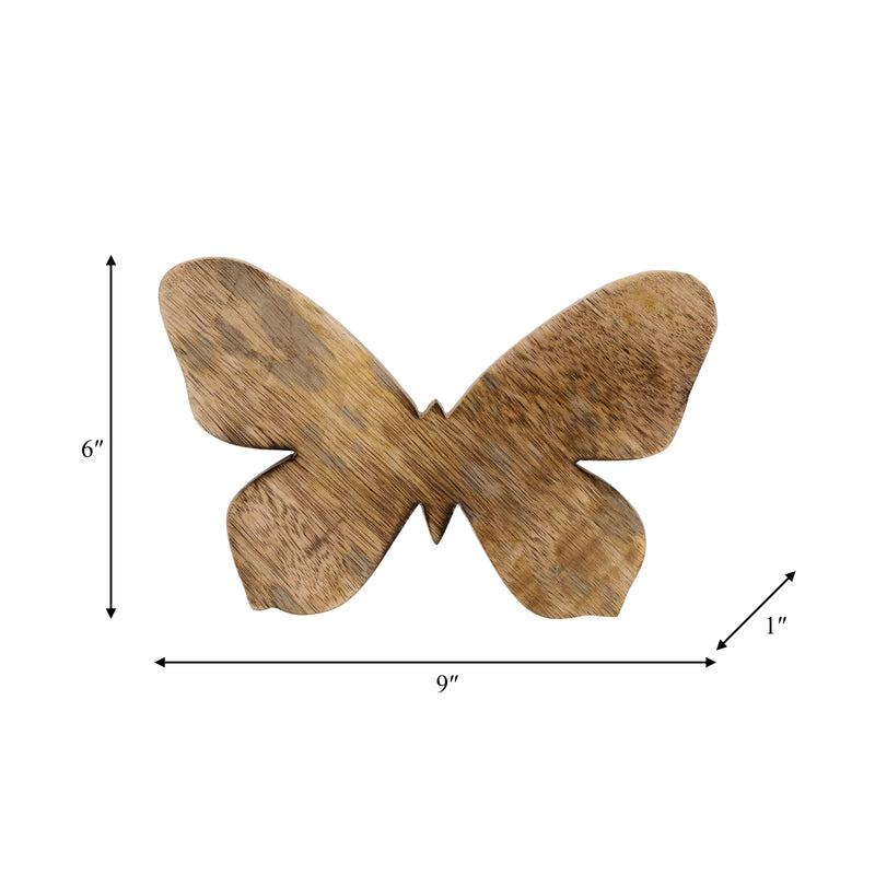 WOOD, 9 BUTTERFLY DECO, BROWN