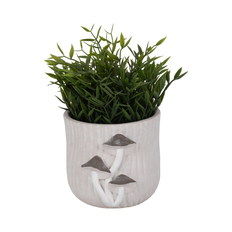 6 Mushroom Applique Planter, Grey