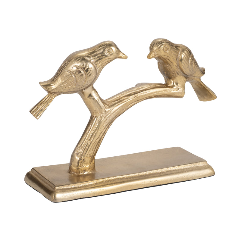 Metal, 8 Perched Birds, Gold