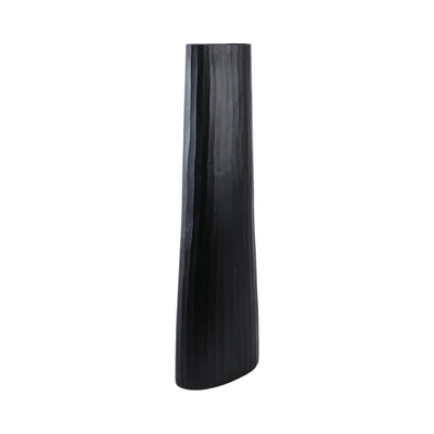 ALUMINUM 36 TEXTURED VASE, MATTE BLACK