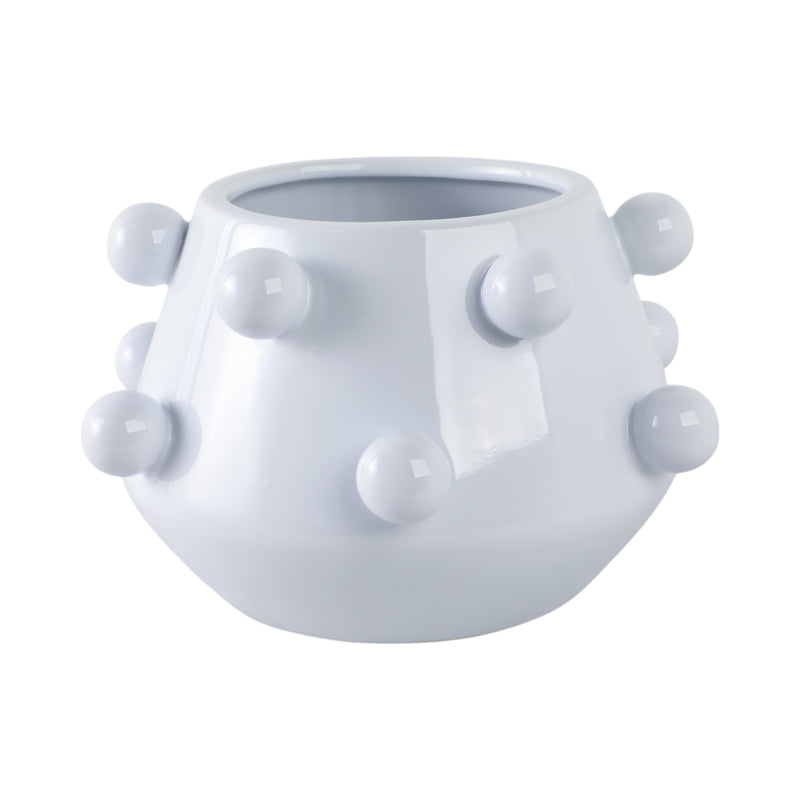 10 Tapered Bubble Planter, White