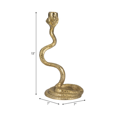 13 Snake Taper Candle Holder, Gold