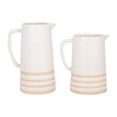 CER, 10 PITCHER WITH LINES, IVORY