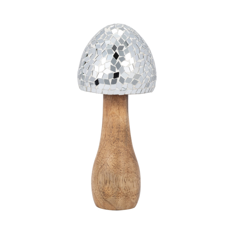 WOOD, 8 MOSAIC MUSHROOM, SILVER