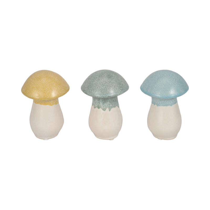 S/3,  5 Colorful Top Mushrooms, Multi