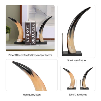 S/2 14 Gamil Horn Bookends