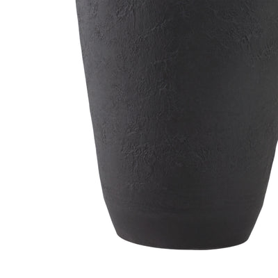 18x9 Terracotta Floor Vase, Black