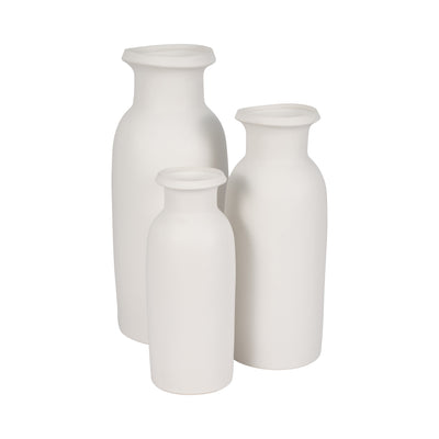 CER, 20H TALL SLIM VASE, WHITE