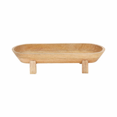 16 Footed Oval Bowl, Nat