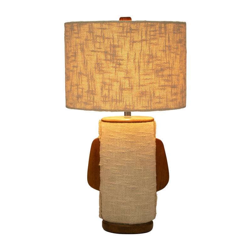 24 Ecomix Fabric Lamp With Wood, Ivory