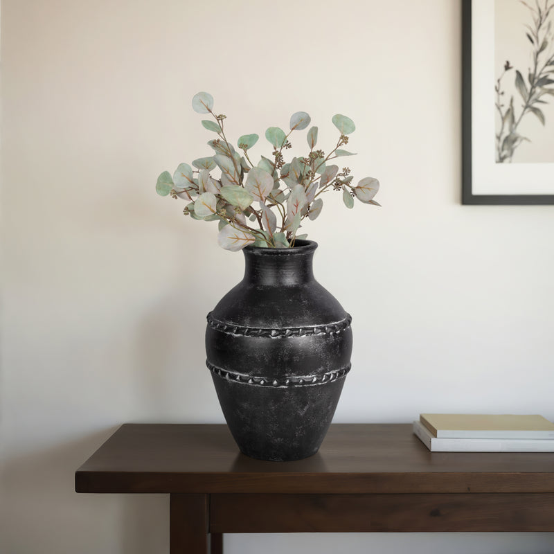 16 Traditional Terracotta Vase, Black